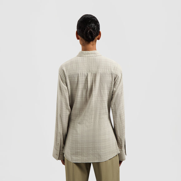 Checked Fitted Shirt - Cement