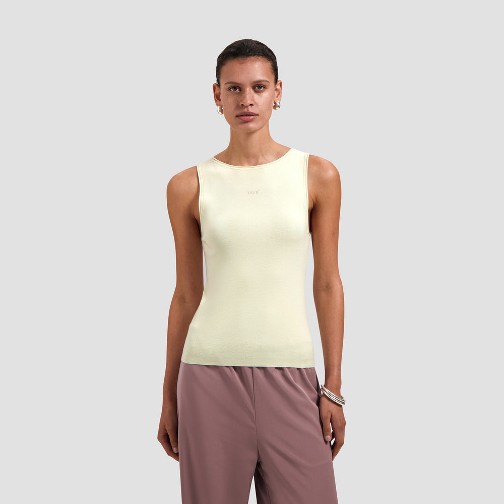 Retro Logo Sleeveless Knit - Off-White