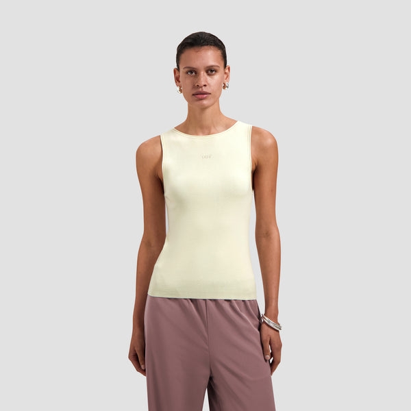 Retro Logo Sleeveless Knit - Off-White