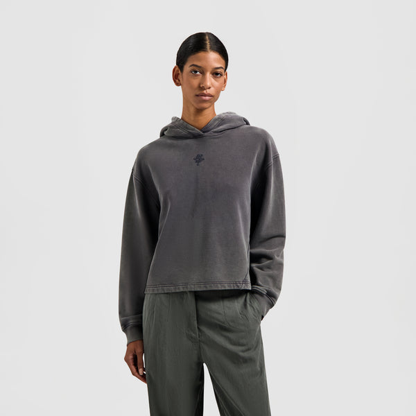 Monogram Washed Hoodie - Charcoal