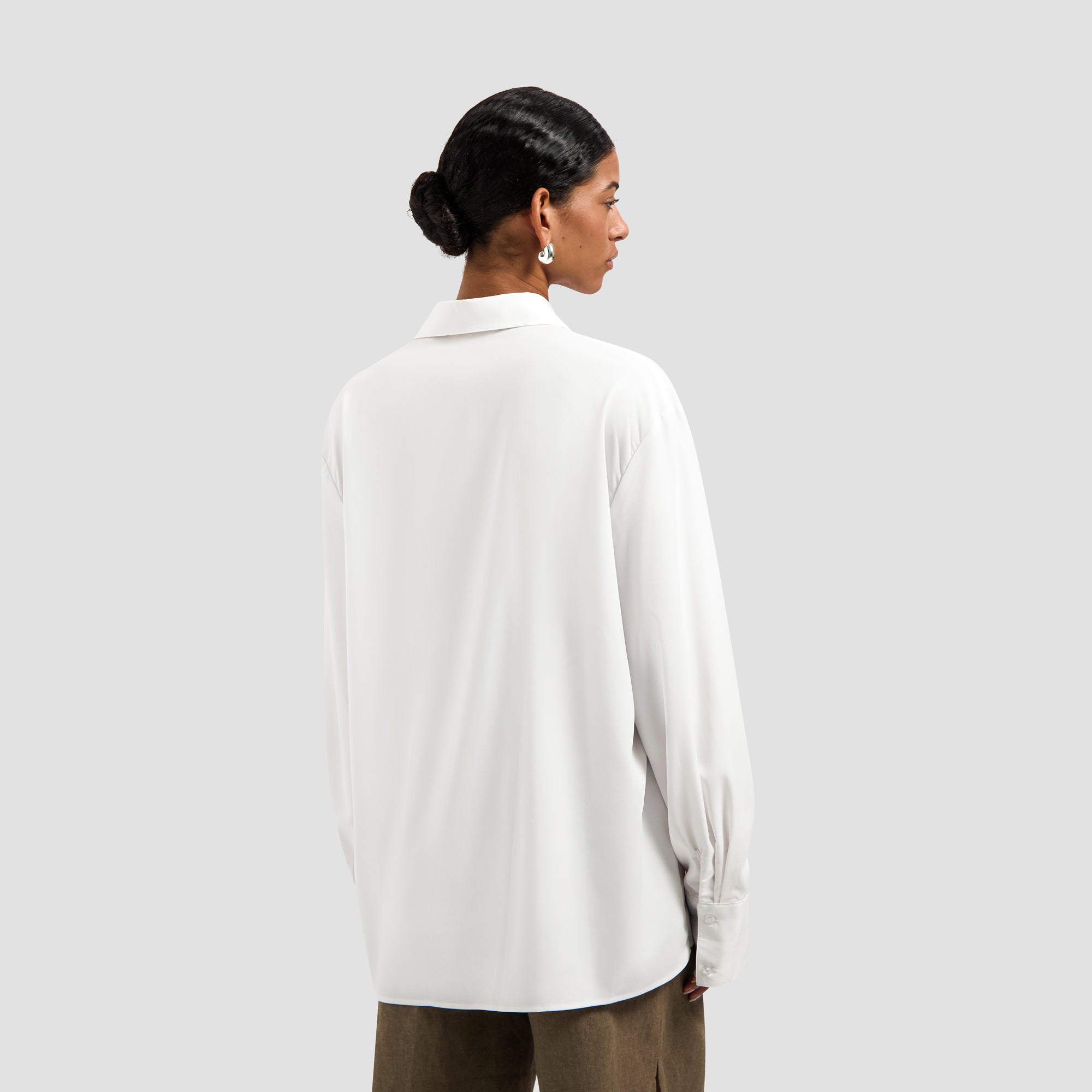 Drapey Asymmetric Shirt - Optical White