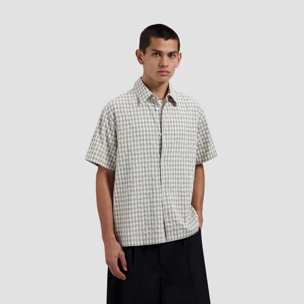 Check Boxy Shirt - Heather Grey