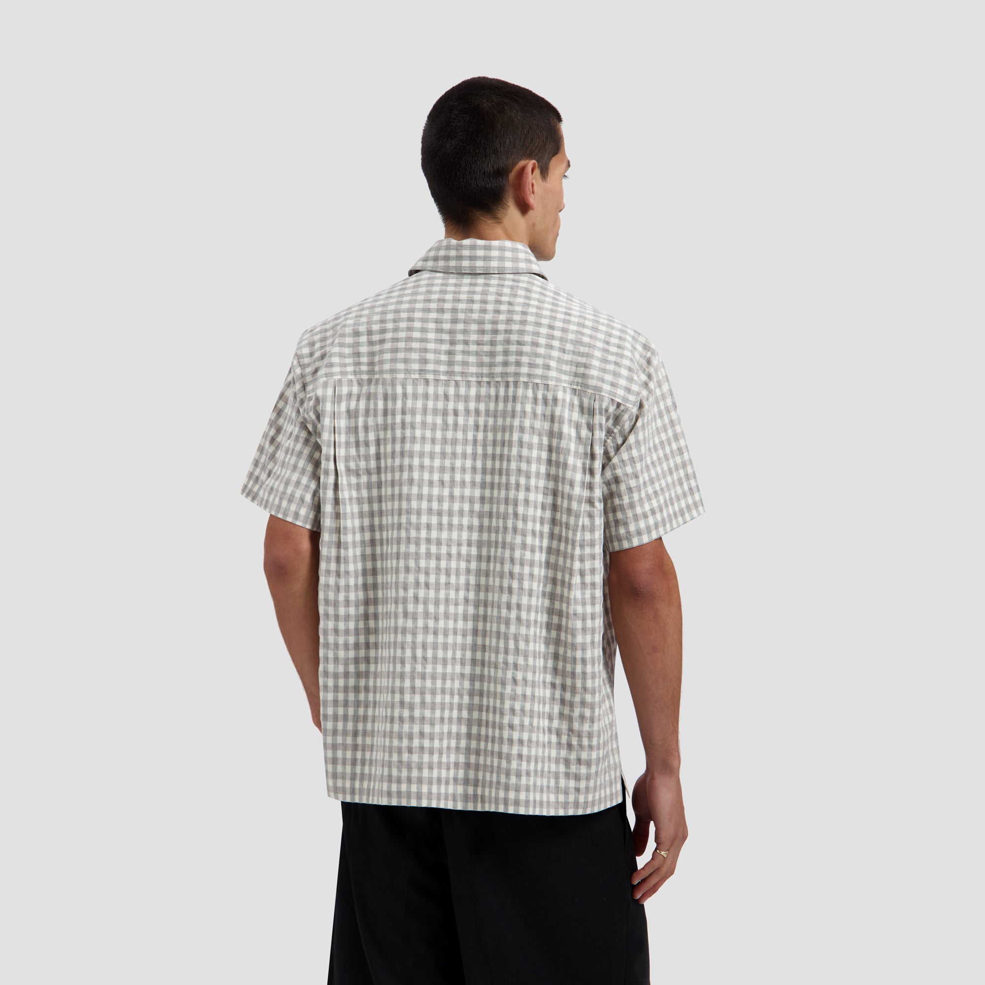 Check Boxy Shirt - Heather Grey