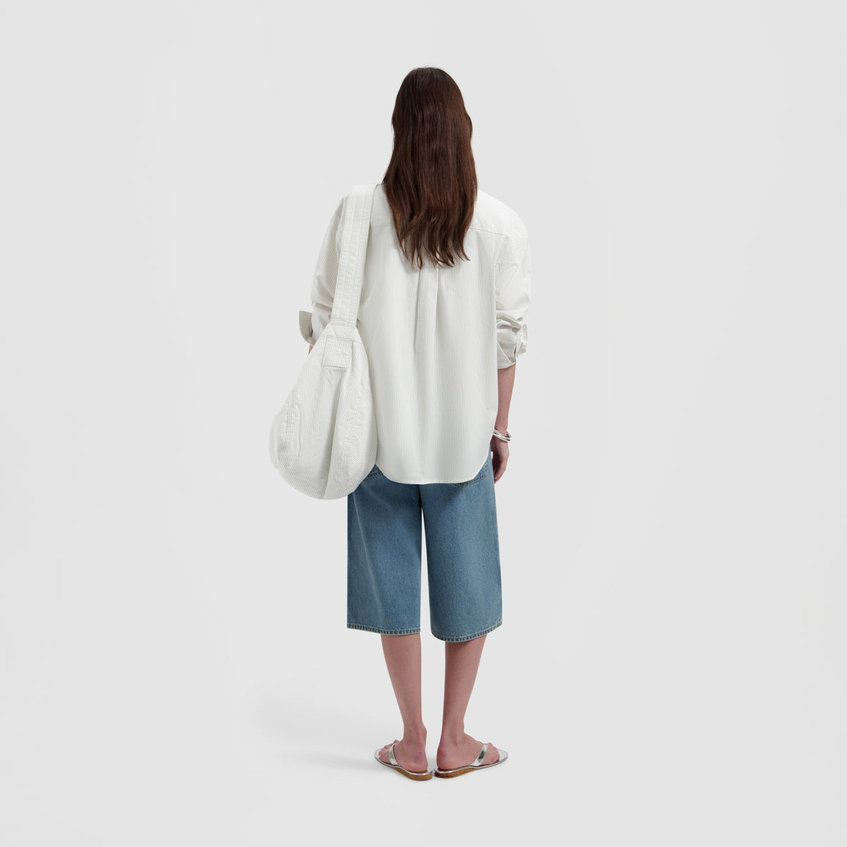STRIPE OVERSIZED SHIRT | OFF WHITE / TREEHOUSE