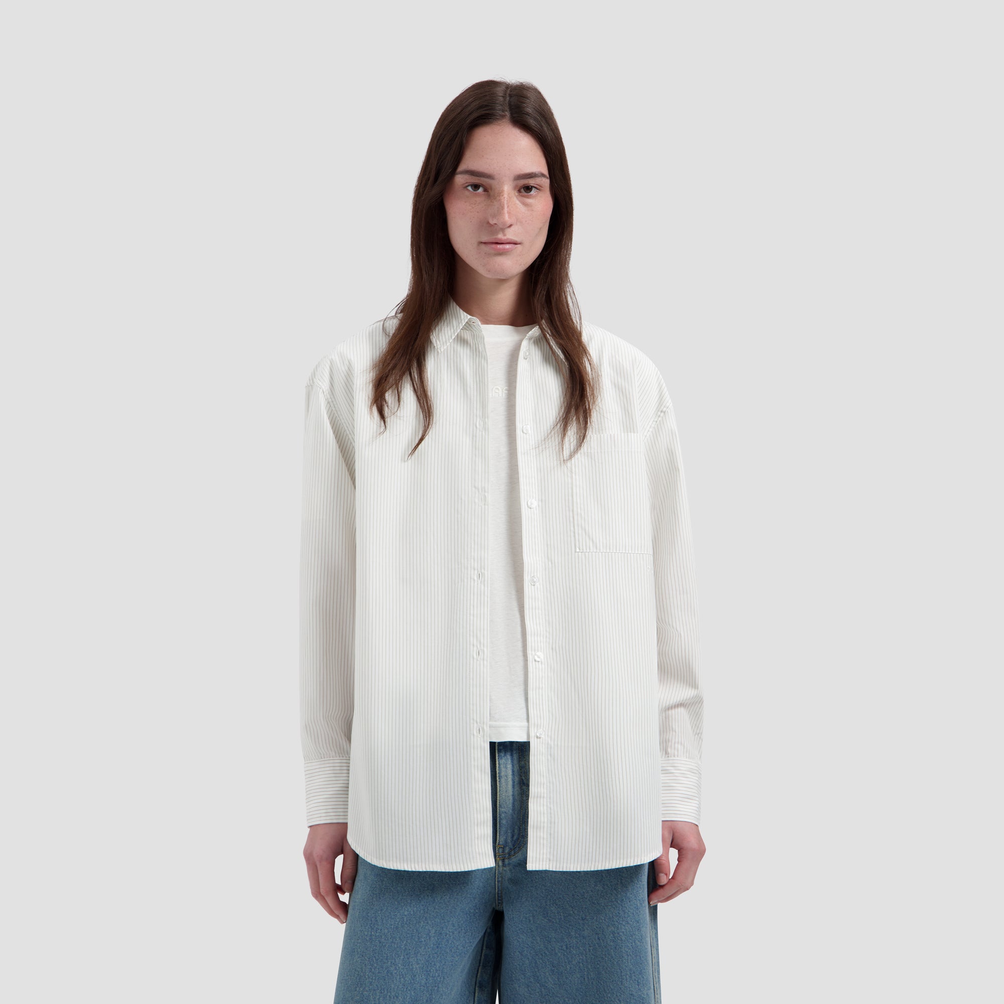 Stripe Oversized Shirt - Off-White/Treehouse
