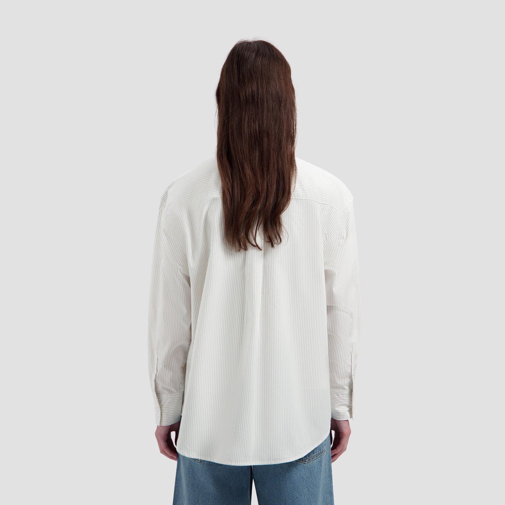 Stripe Oversized Shirt - Off-White/Treehouse