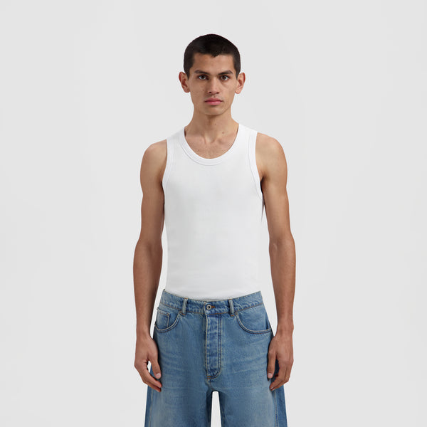 Essential Rib Tank Top - Optical White