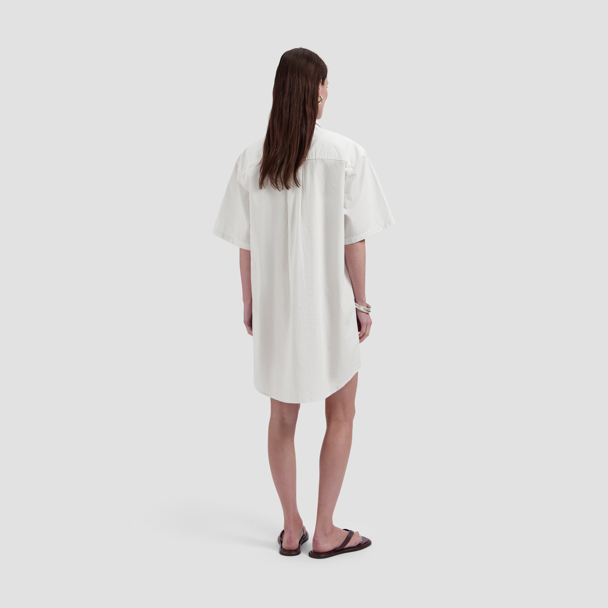 Stripe Shirt Dress - Off-White/Treehouse