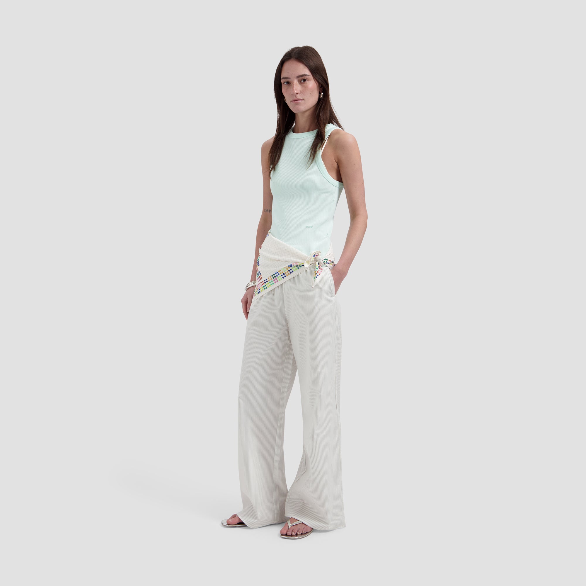 Stripe Drapey Pants - Off-White/Treehouse