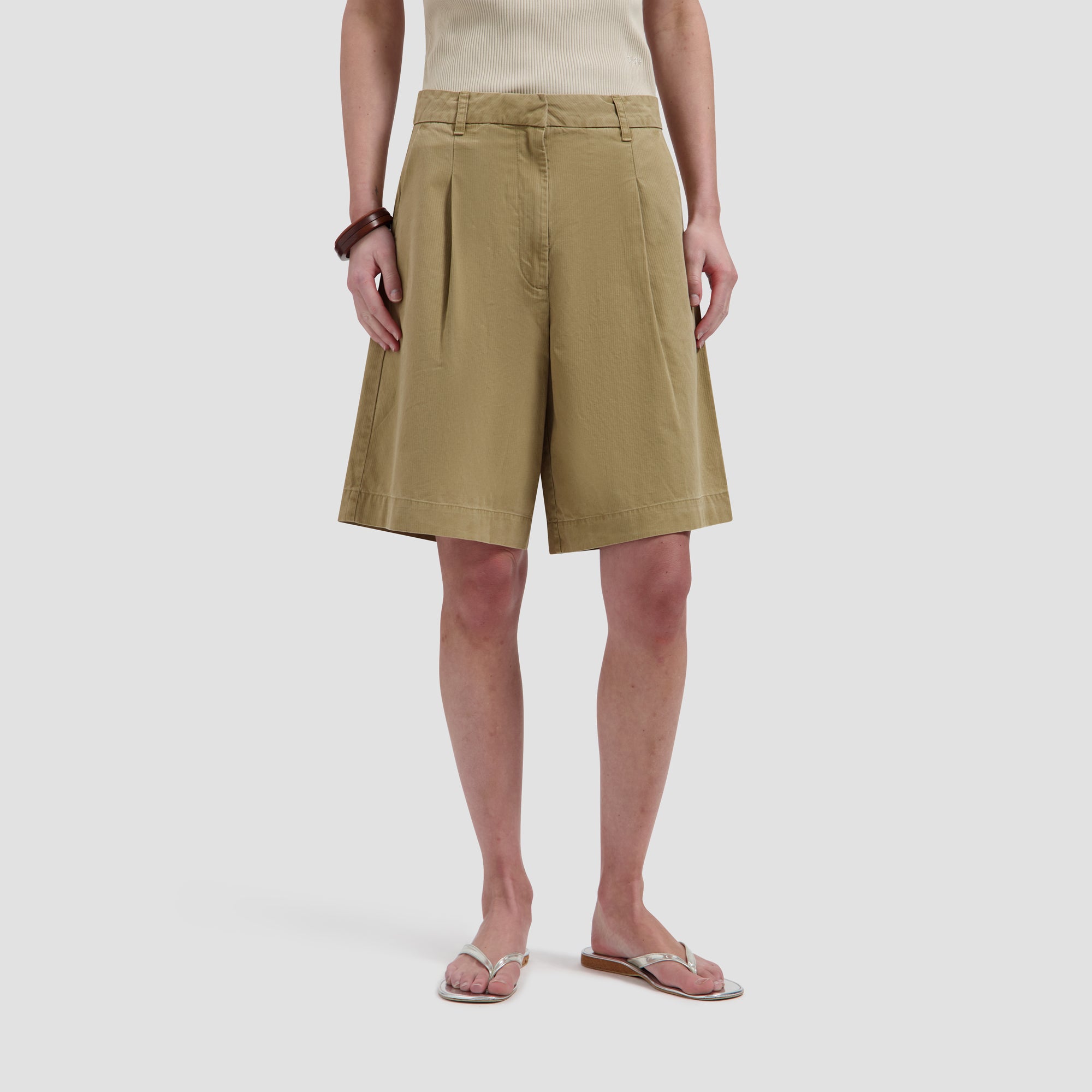Herringbone Tailored Shorts - Tree House
