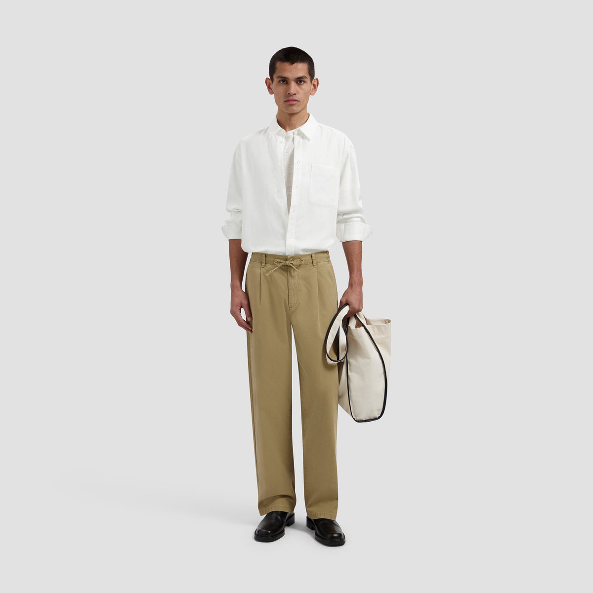 HERRINGBONE PLEATED PANTS | TREEHOUSE