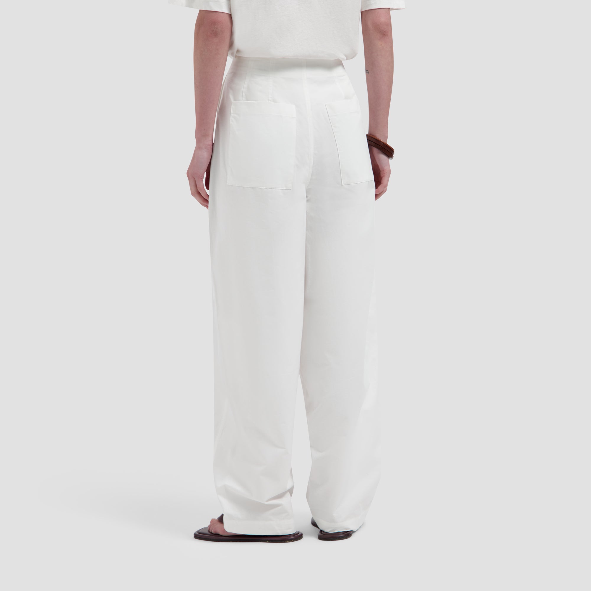Barrel Leg Pants - Optical White