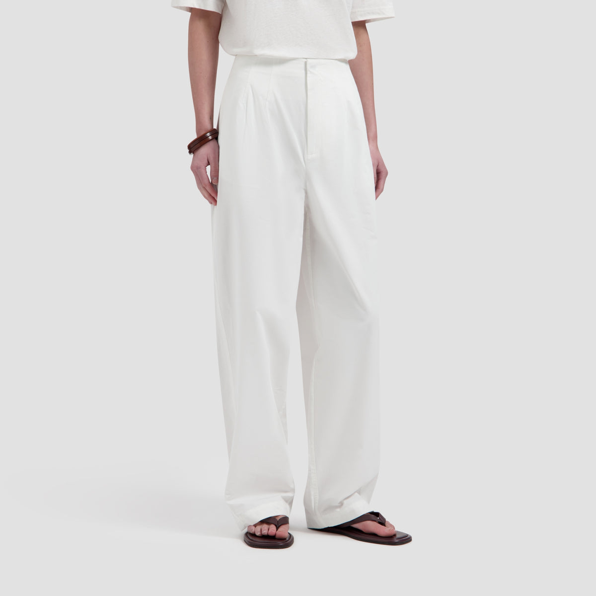 BARREL LEG PANTS | OPTICAL WHITE