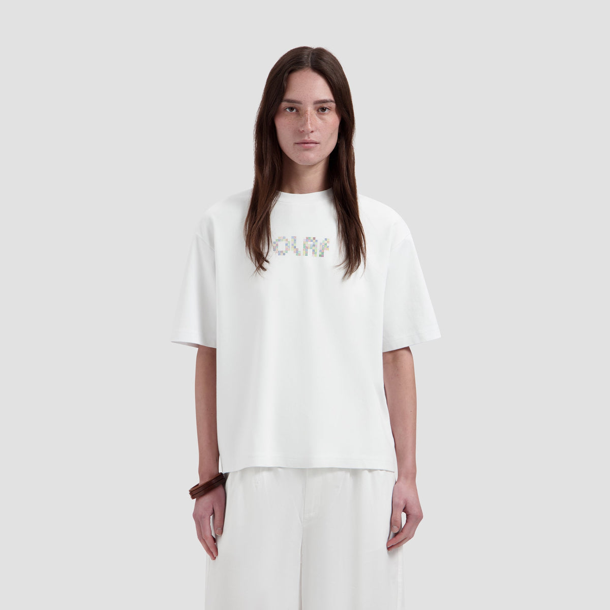 DOTTED RETRO LOGO TEE | OPTICAL WHITE
