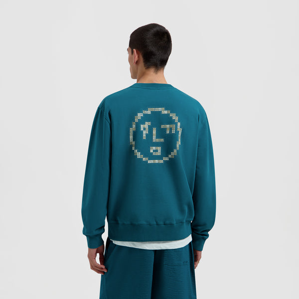 Dotted Face Crewneck - Gulf Coast