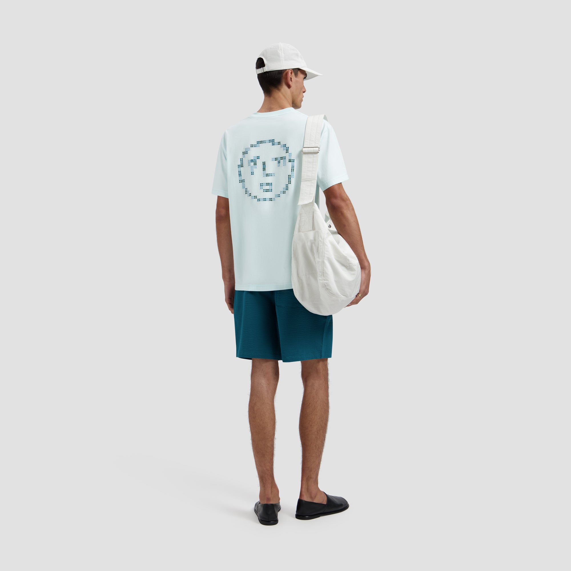 Dotted Face Tee - Salt Air