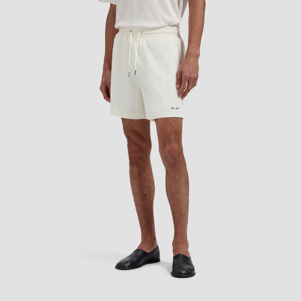 Texture Regular Swim Shorts - Off-White