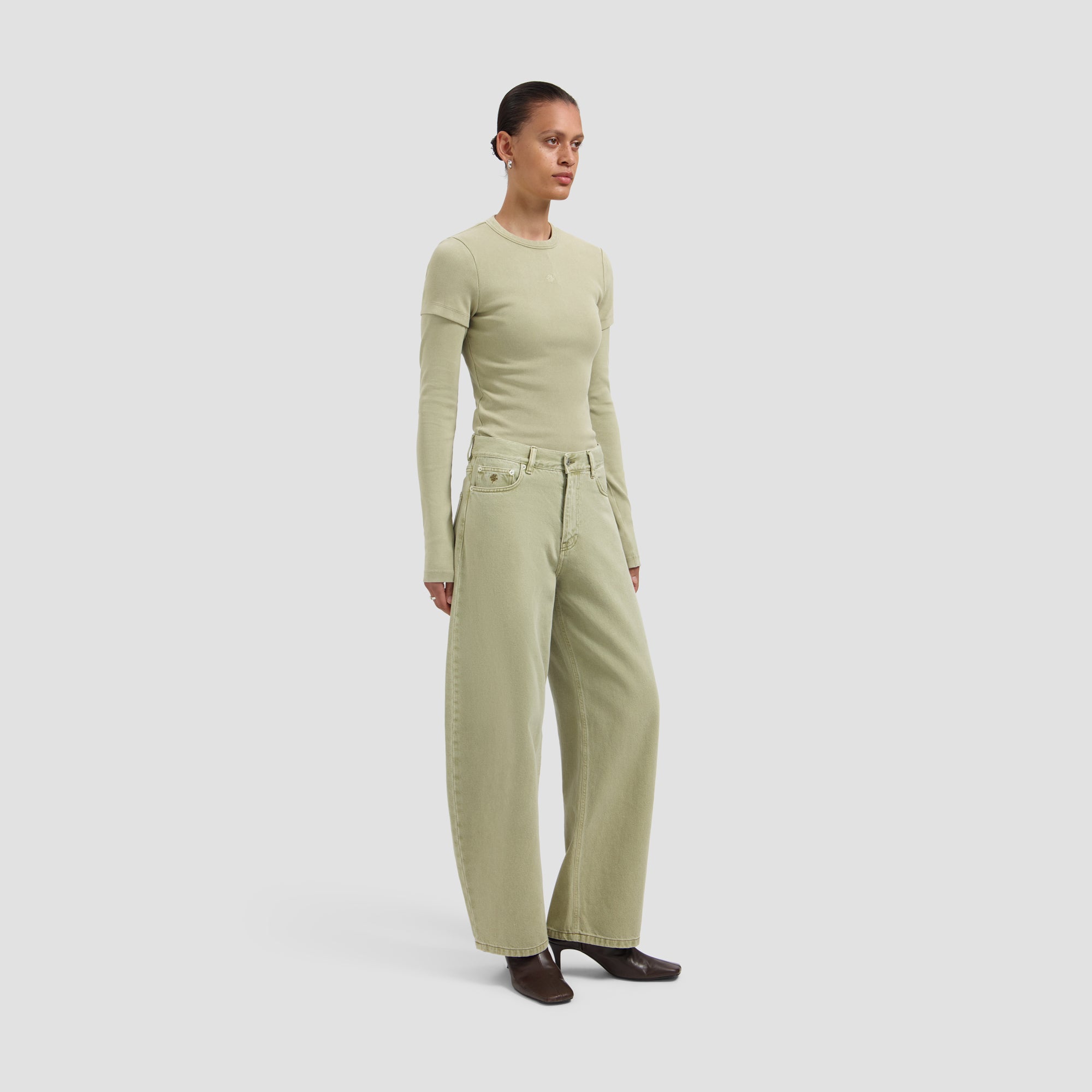 Monogram Barrel Leg Denim Pant - Treehouse
