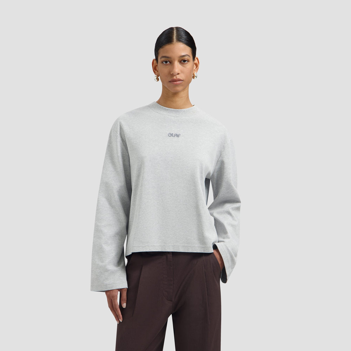 RETRO LOGO LS TEE | HEATHER GREY