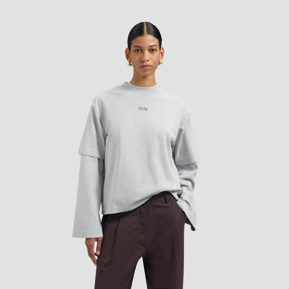 RETRO LOGO BOXY TEE | HEATHER GREY