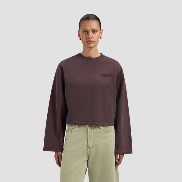 Retro Logo Crewneck - Chocolate Plum
