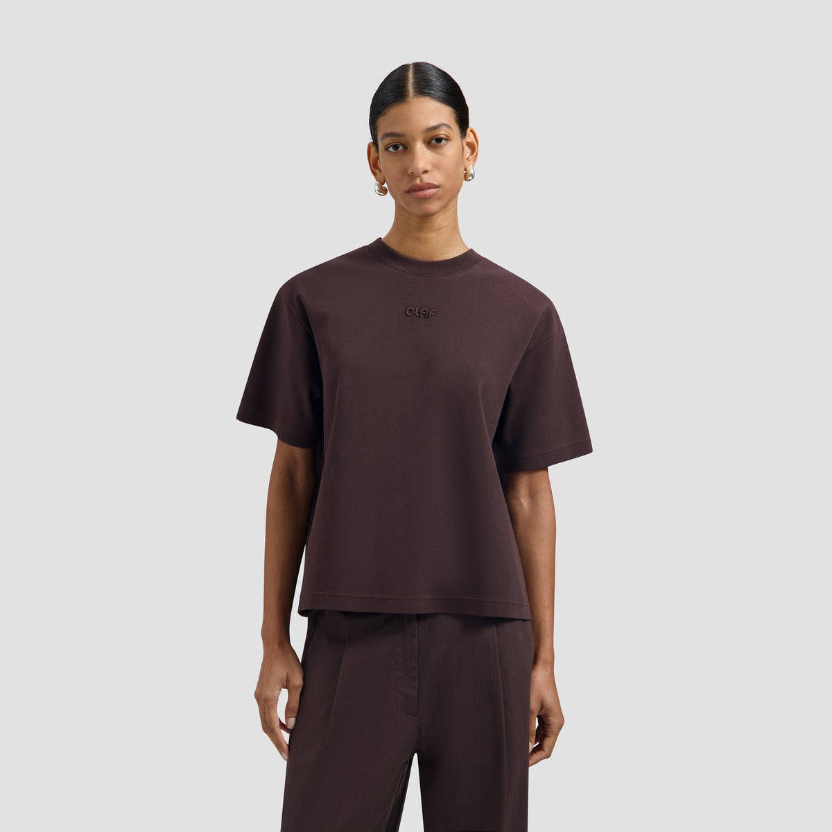 RETRO LOGO BOXY TEE | CHOCOLATE PLUM