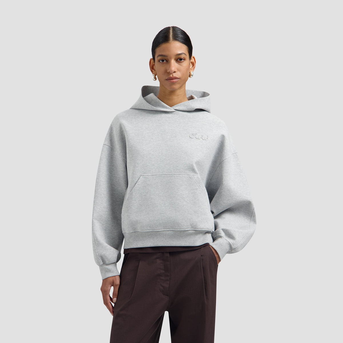 RETRO LOGO HOODIE | HEATHER GREY