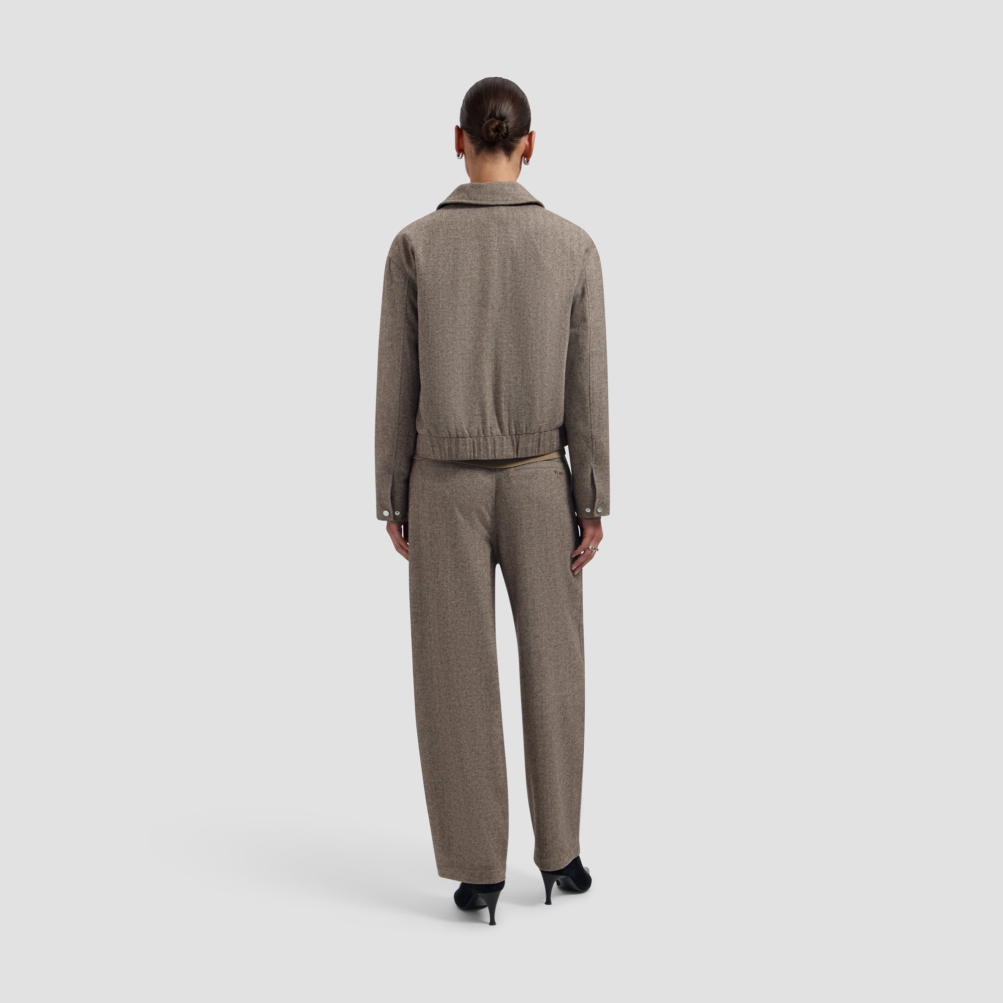 Wool Herringbone Jacket - Chocolate Chip