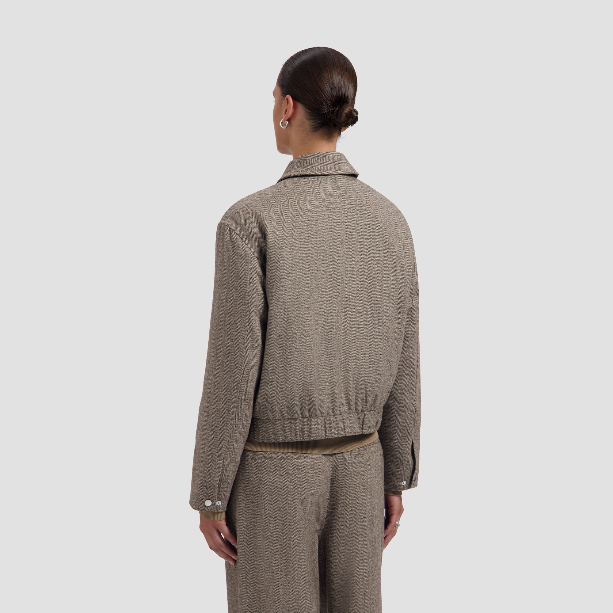 Wool Herringbone Jacket - Chocolate Chip