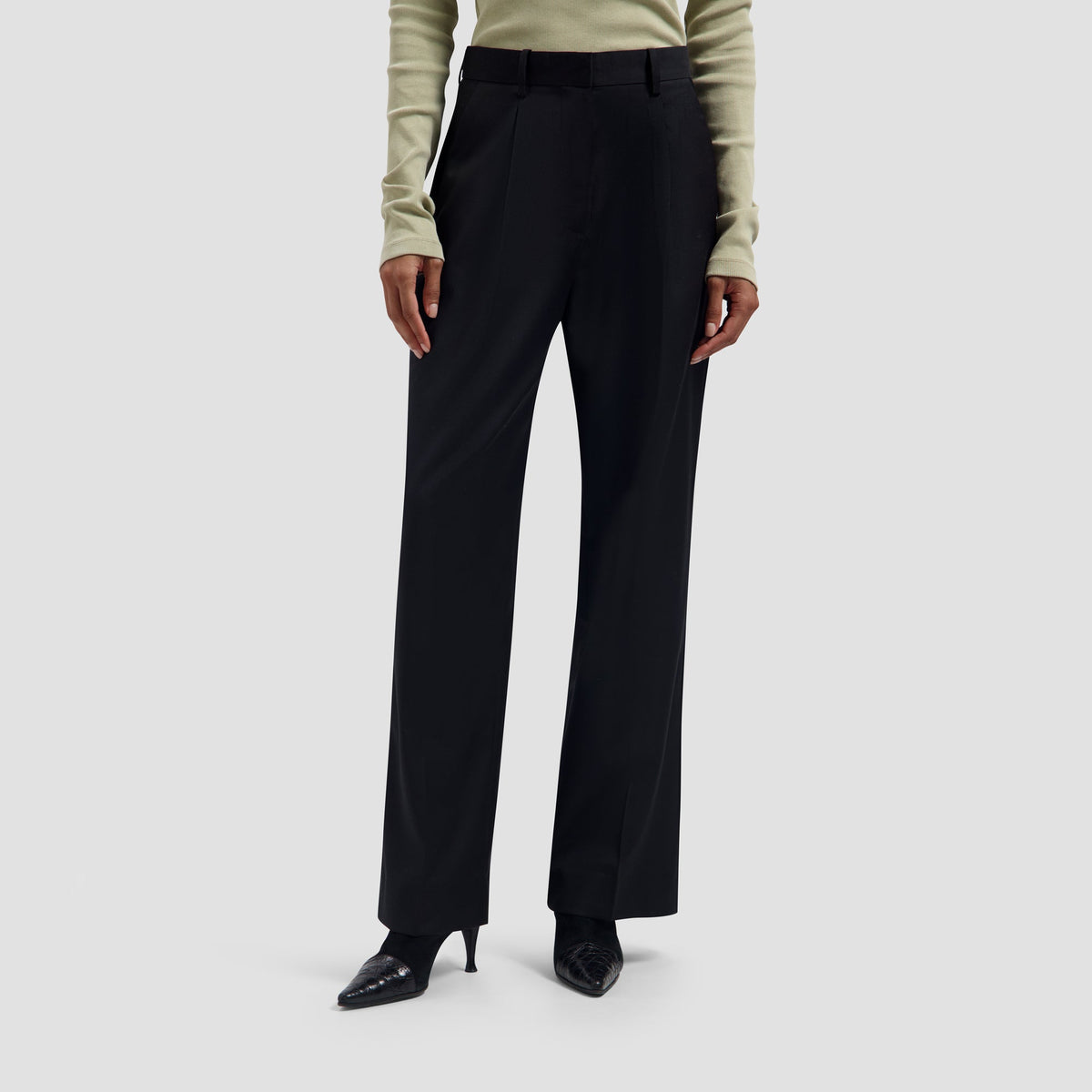 WOOL TAILORED TROUSERS | BLACK