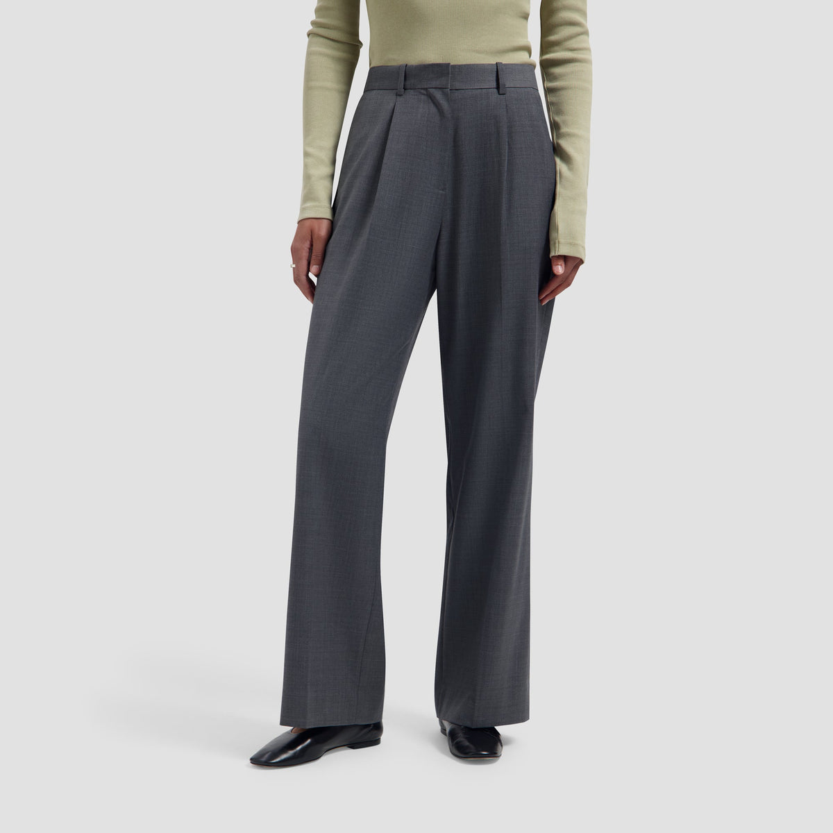 WOOL TAILORED TROUSERS | SHARKSKIN
