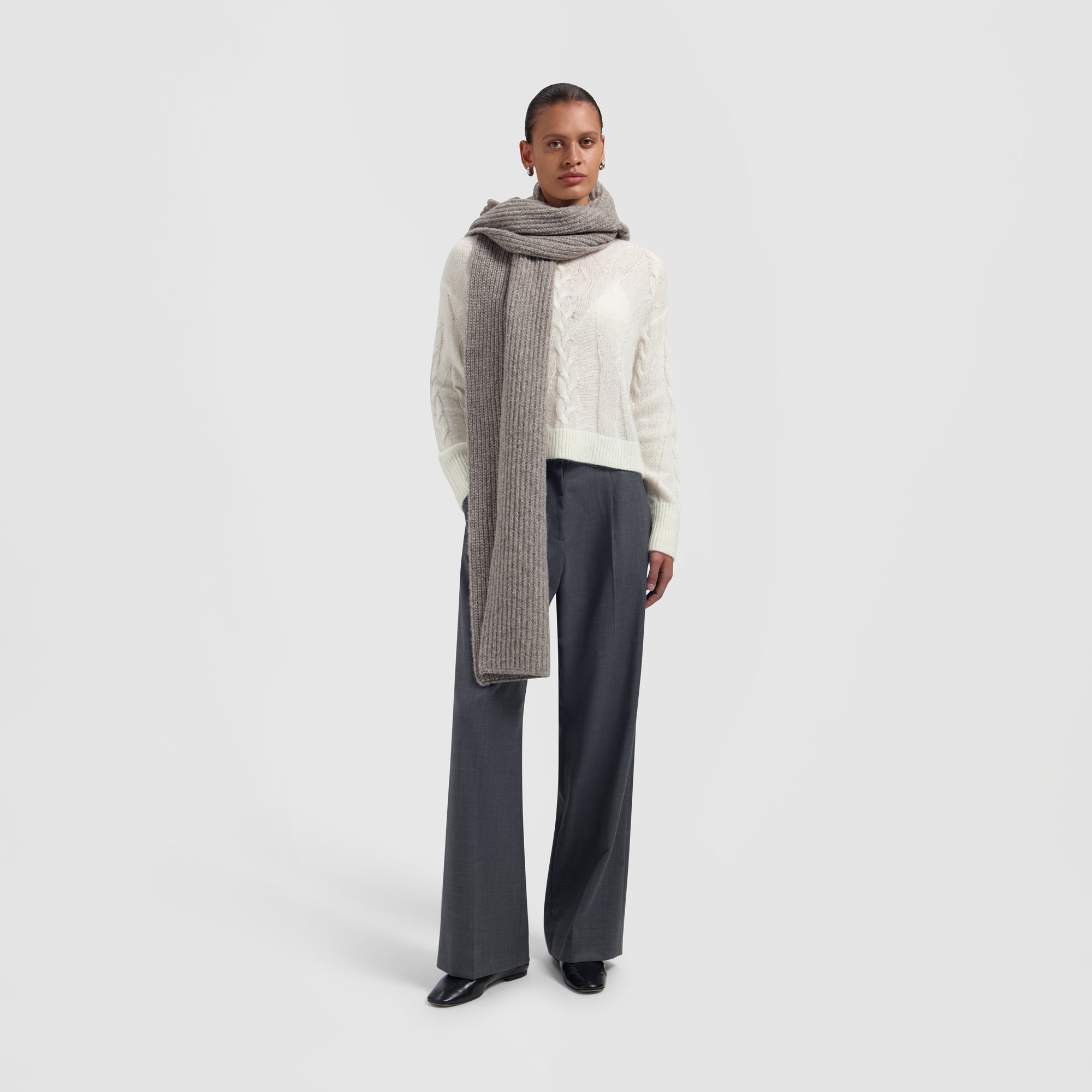 Cable Knitted Crewneck - Off White