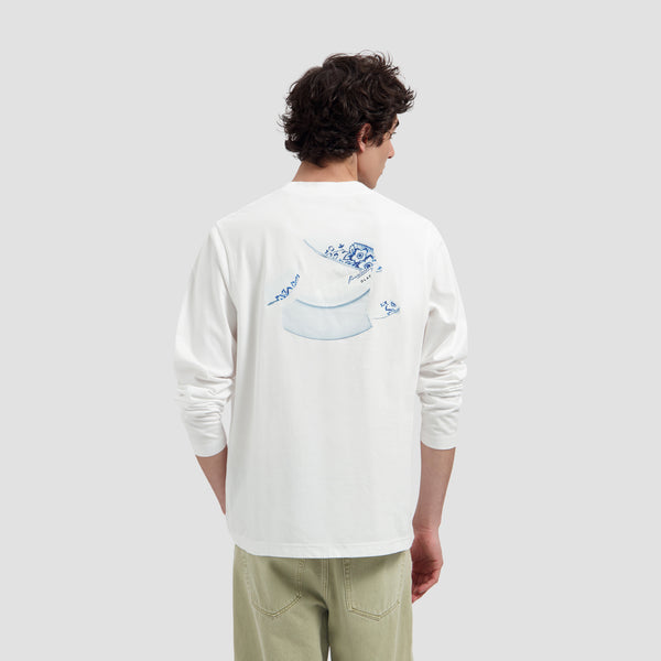 Broken Plate Ls Tee - Optical White