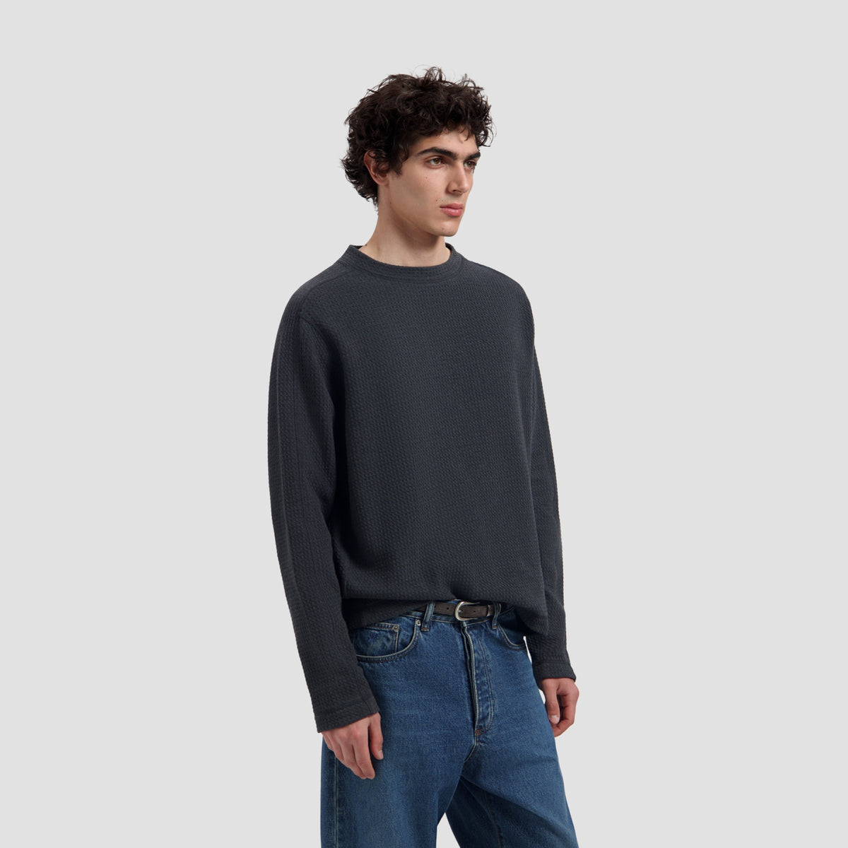 WAFFLE CREWNECK | CHARCOAL