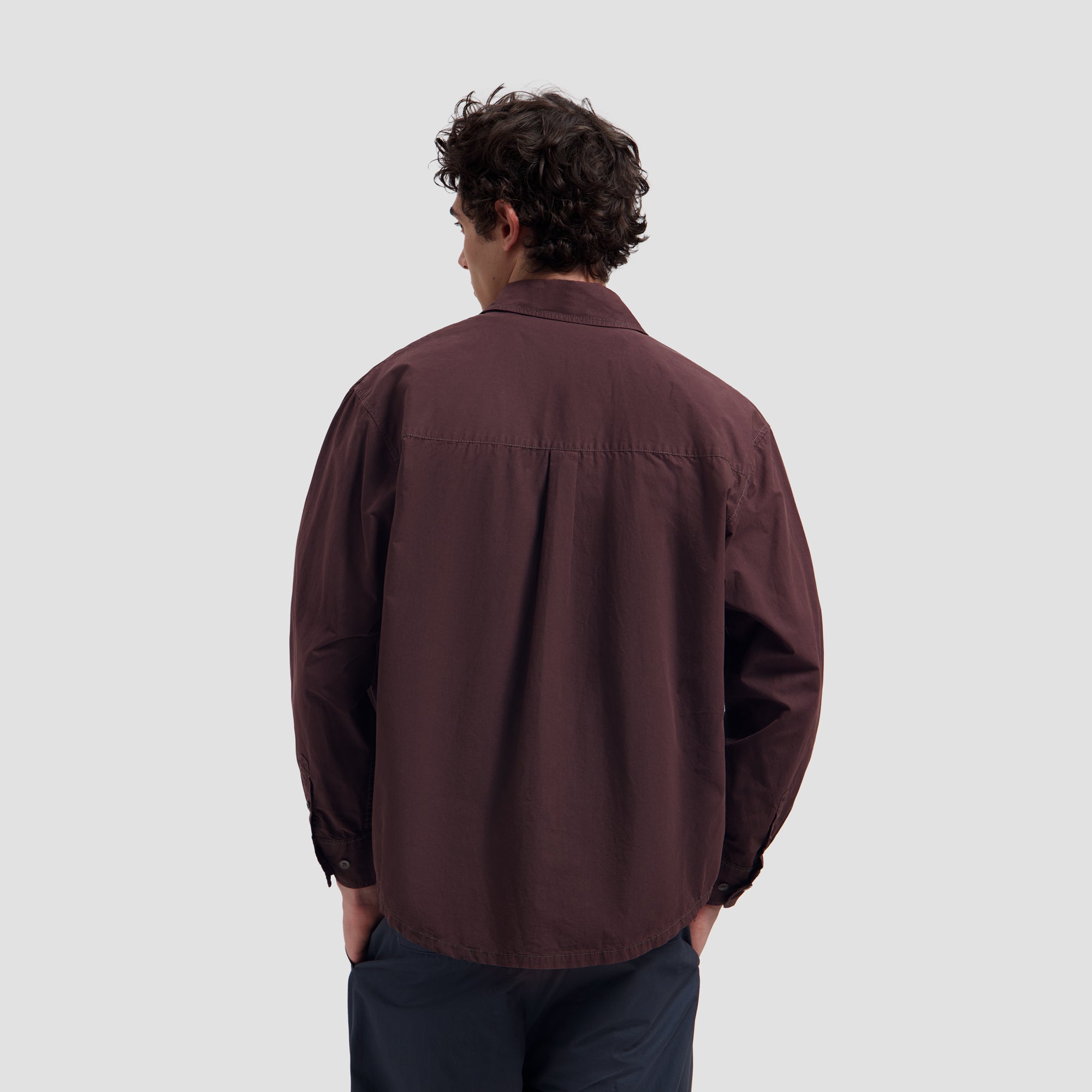 Washed Oversized Shirt - Chocolate Plum
