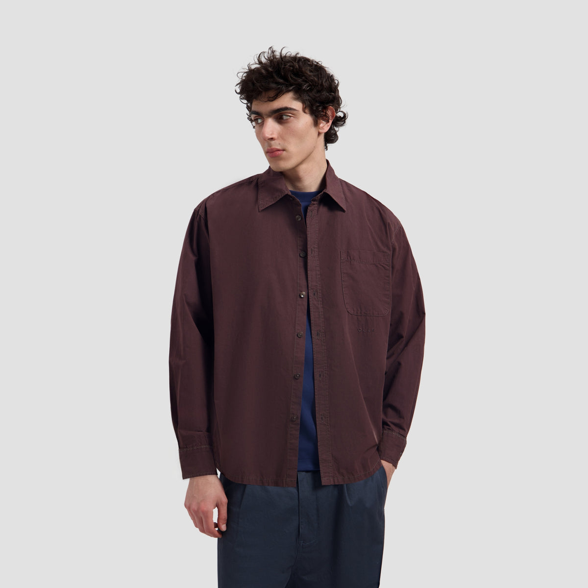WASHED OVERSIZED SHIRT | CHOCOLATE PLUM
