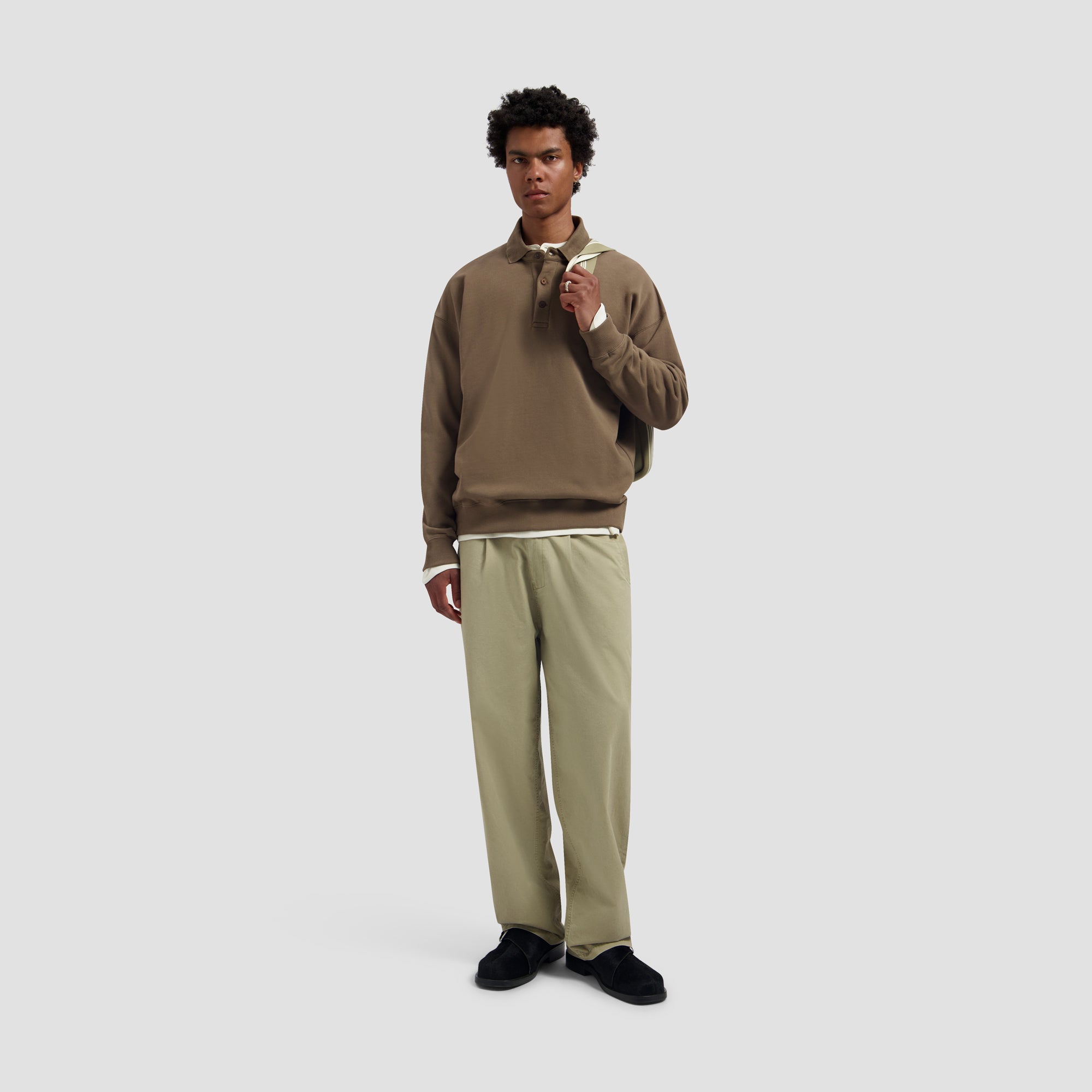 Signature Oversized Polo - Chocolate Chip