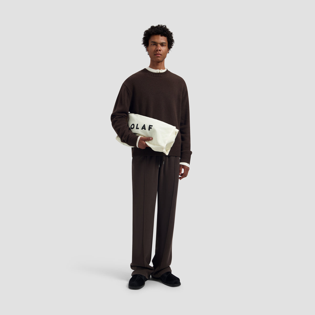 Essential Knitted Crewneck - Chocolate Plum