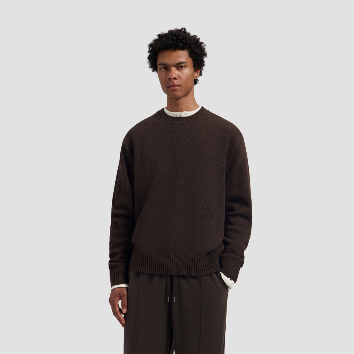 ESSENTIAL KNITTED CREWNECK | CHOCOLATE PLUM