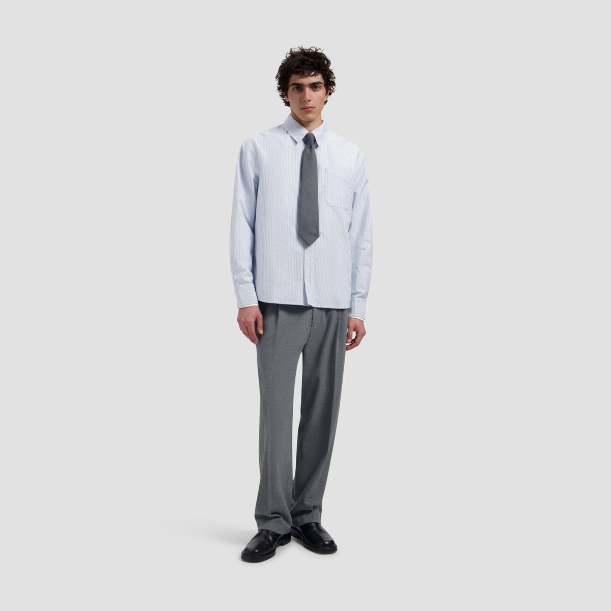 REGULAR PLEATED PANT | SHARKSKIN