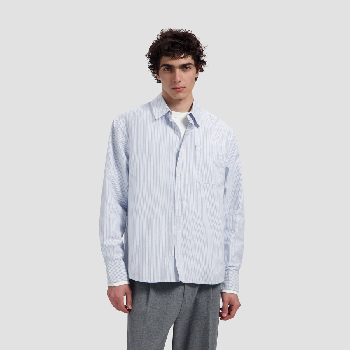 OXFORD RELAXED SHIRT | WHITE / NAVAL ACADEMY