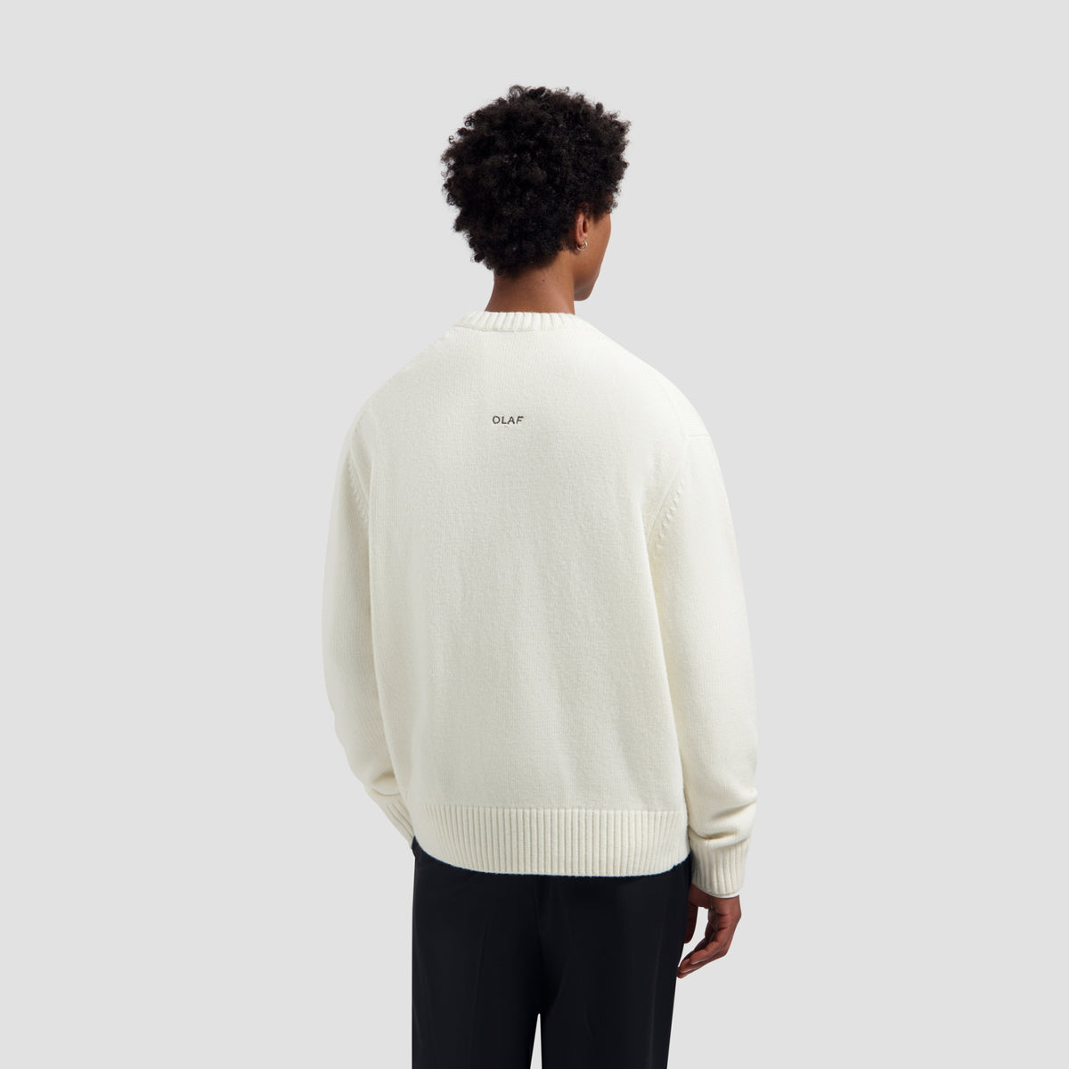 ESSENTIAL KNITTED CREWNECK | OFF WHITE / MULCH