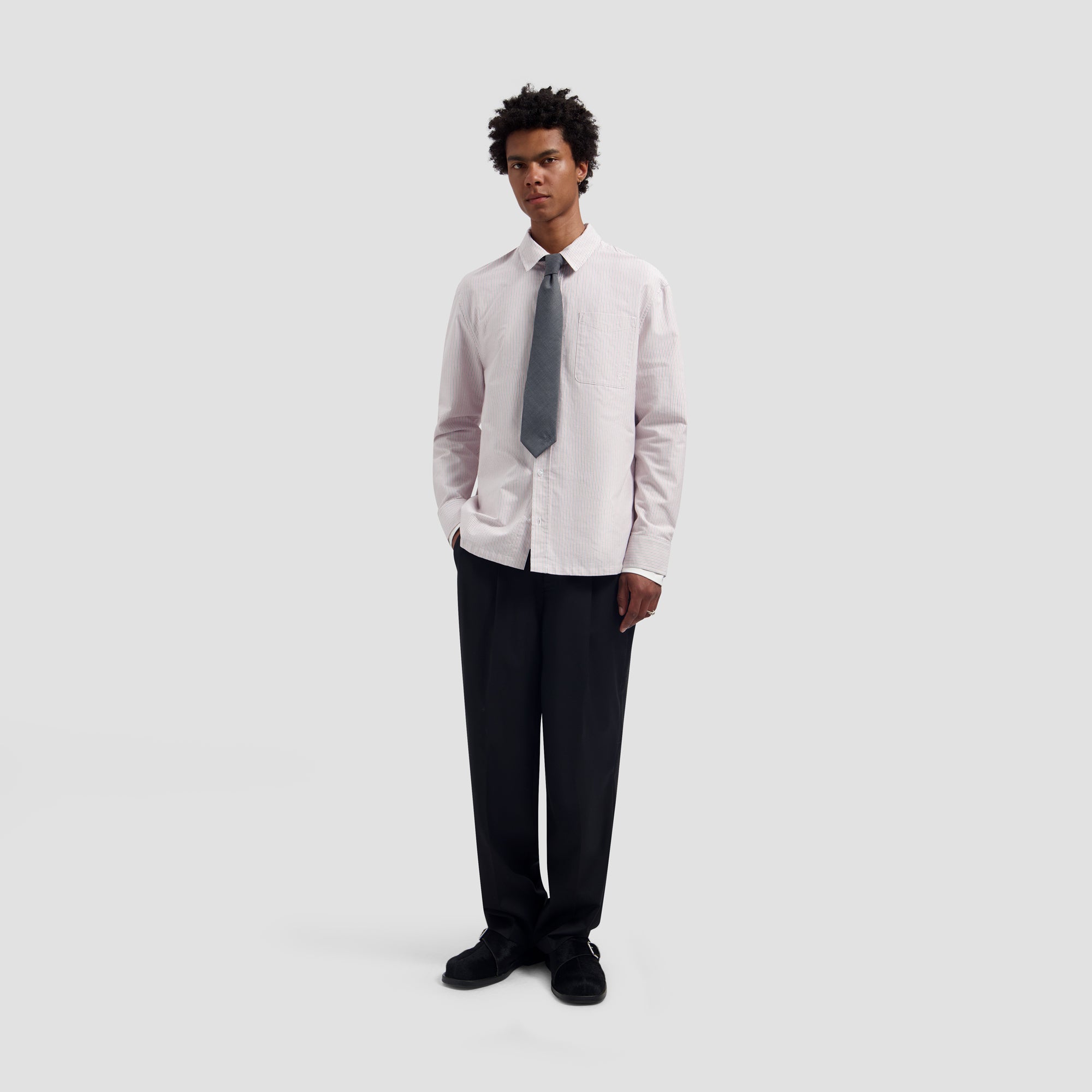 Oxford Relaxed Shirt - White/Adrenal Rush