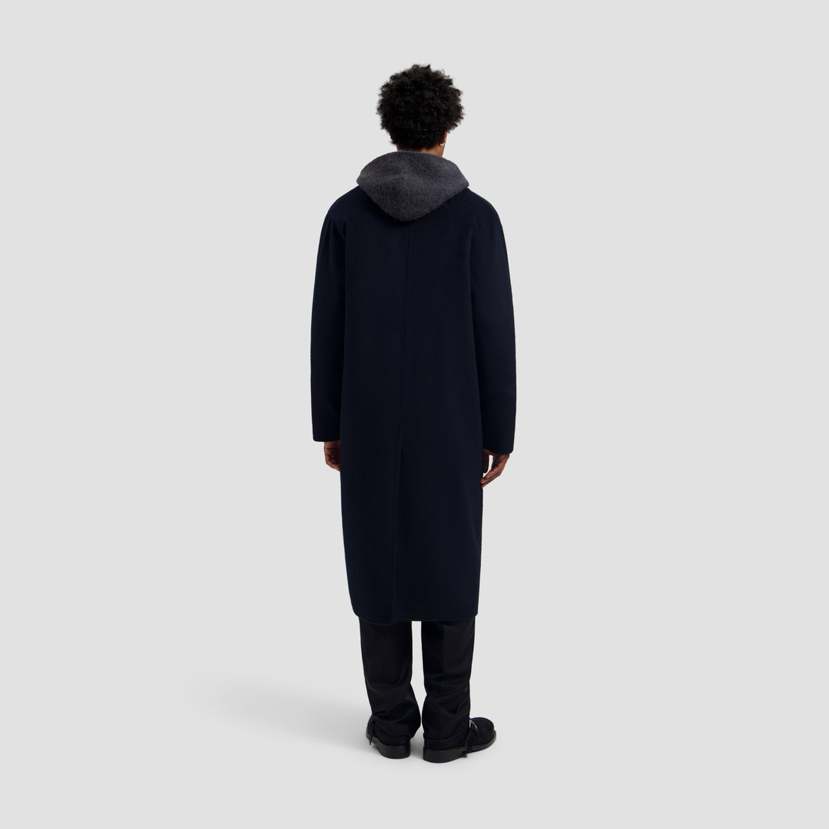 WOOL DOUBLE BREASTED COAT | NAVY