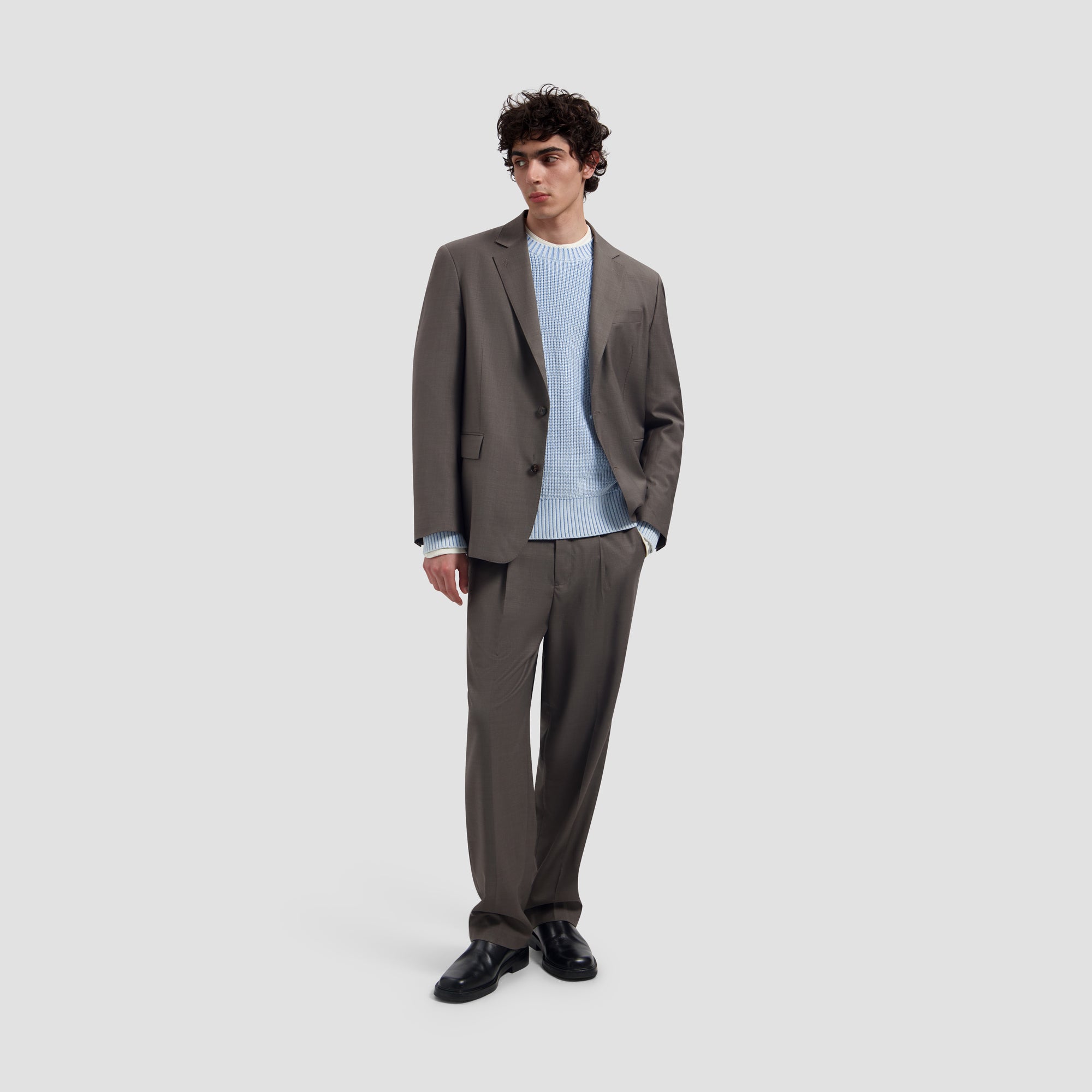 Washed Knitted Essential Crew Neck - Windsurfer