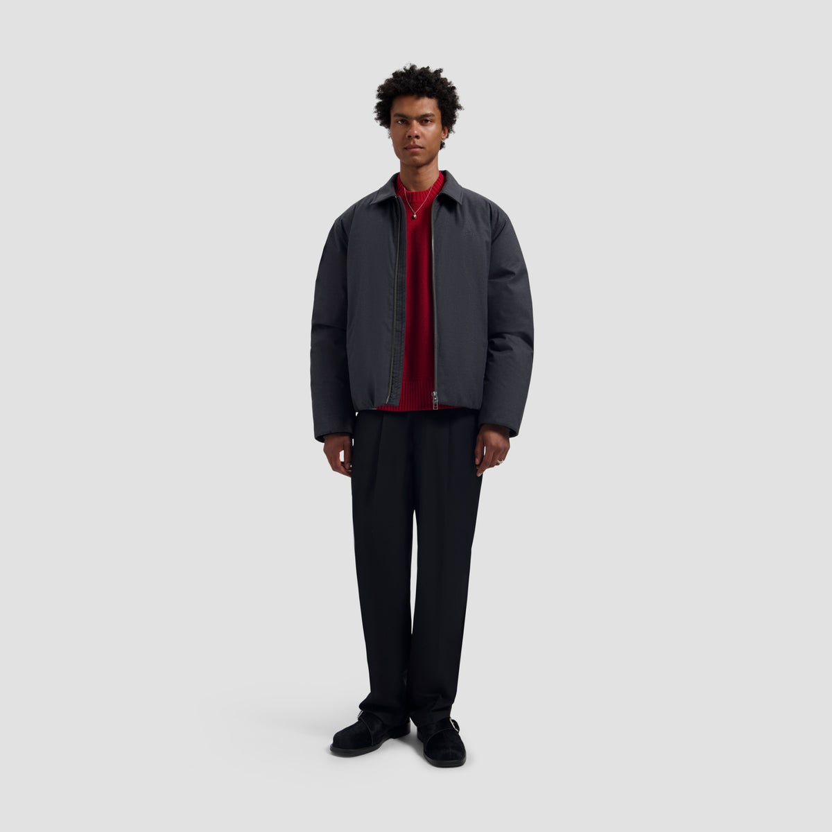 PEACHED PADDED JACKET | CHARCOAL