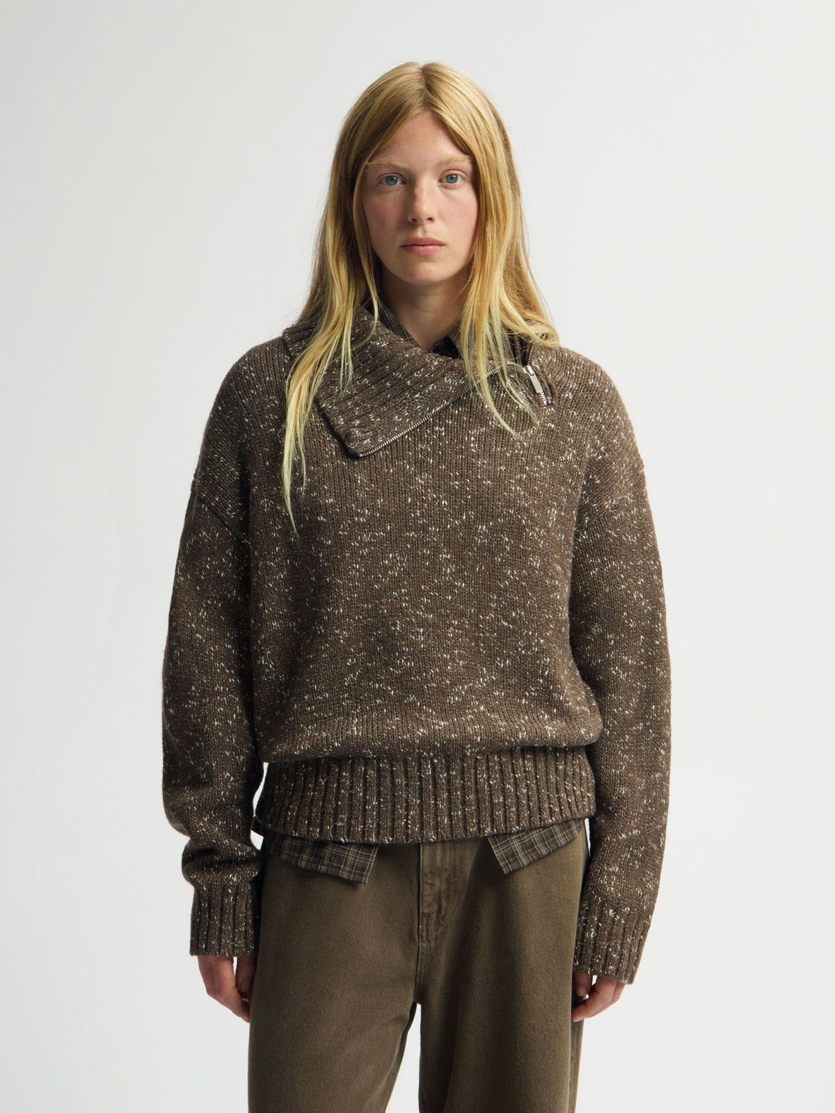 ASYMMETRIC HALF ZIP KNIT | BRACKEN
