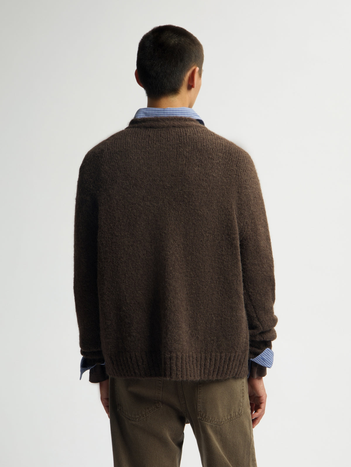 HAIRY TEXTURE CARDIGAN | BRACKEN