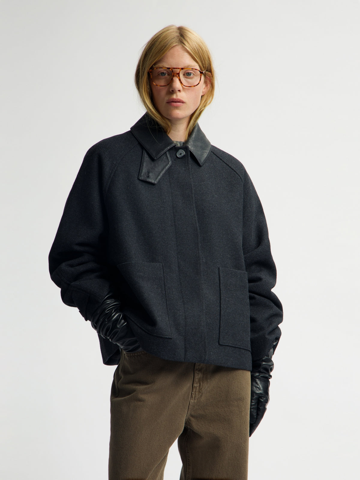 WOOL BOXY JACKET | CHARCOAL