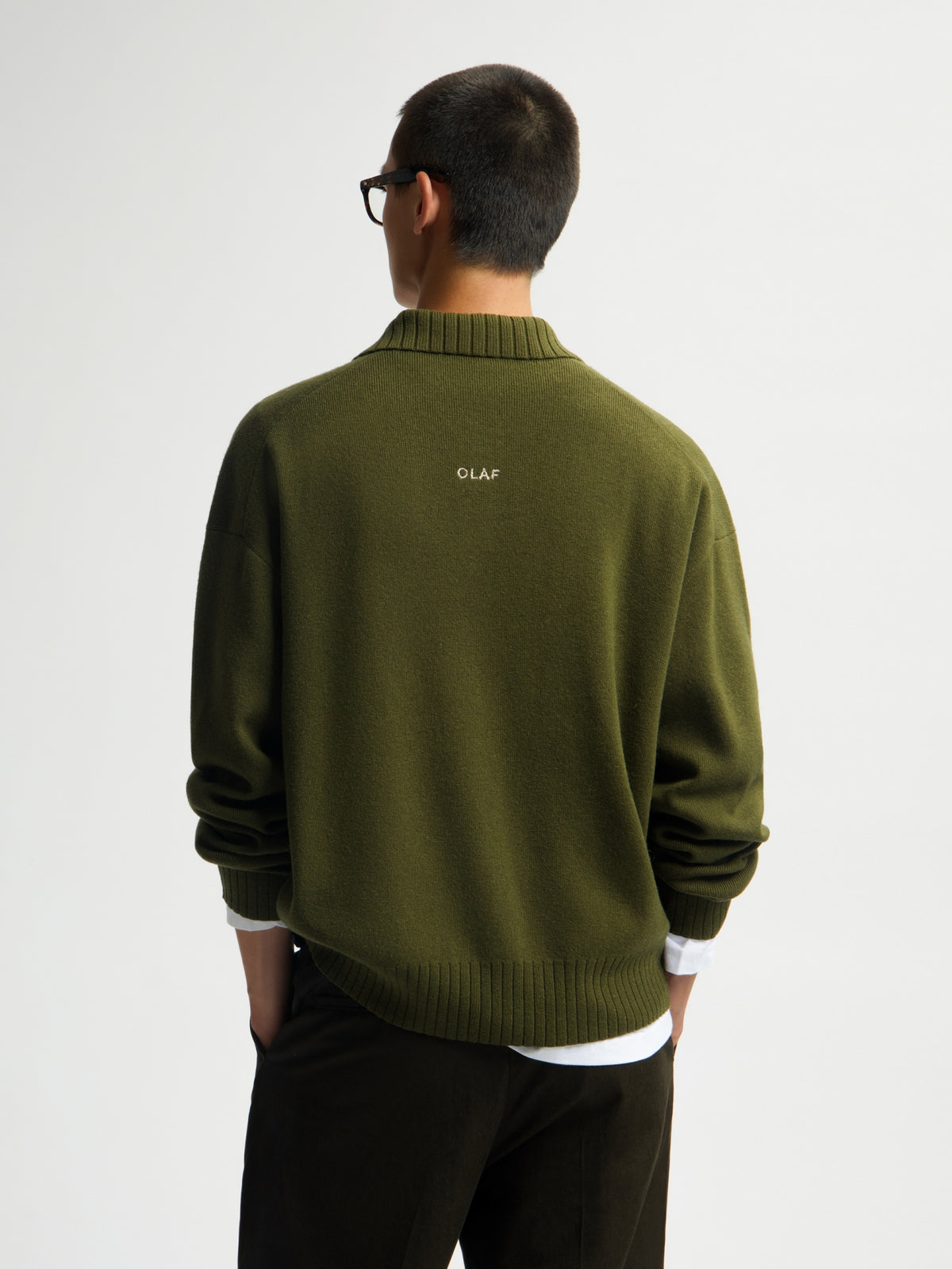 ESSENTIAL KNITTED POLO | KOMBU GREEN